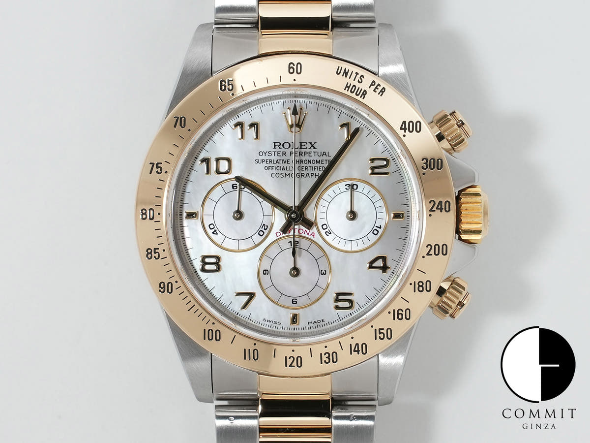 Rolex Daytona El Primero Ref. 16523NA Stainless Steel/Yellow Gold White Shell Arabic Dial Excellent Condition e5hscj4y