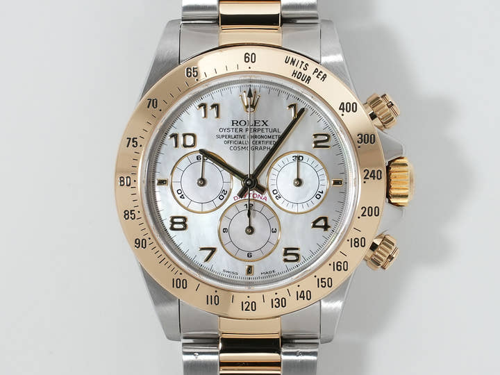 Rolex Daytona El Primero Ref. 16523NA Stainless Steel/Yellow Gold White Shell Arabic Dial Excellent Condition e5hscj4y