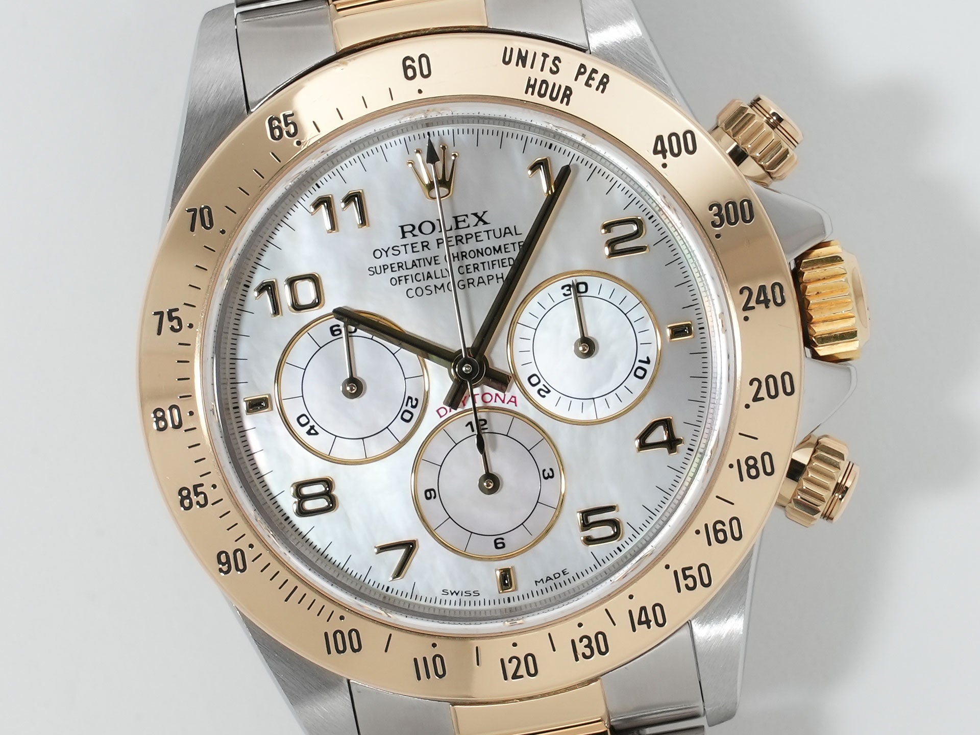 Rolex Daytona El Primero Ref. 16523NA Stainless Steel/Yellow Gold White Shell Arabic Dial Excellent Condition e5hscj4y