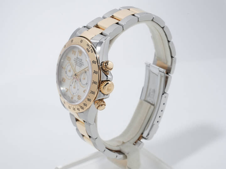 Rolex Daytona El Primero Ref. 16523NA Stainless Steel/Yellow Gold White Shell Arabic Dial Excellent Condition e5hscj4y