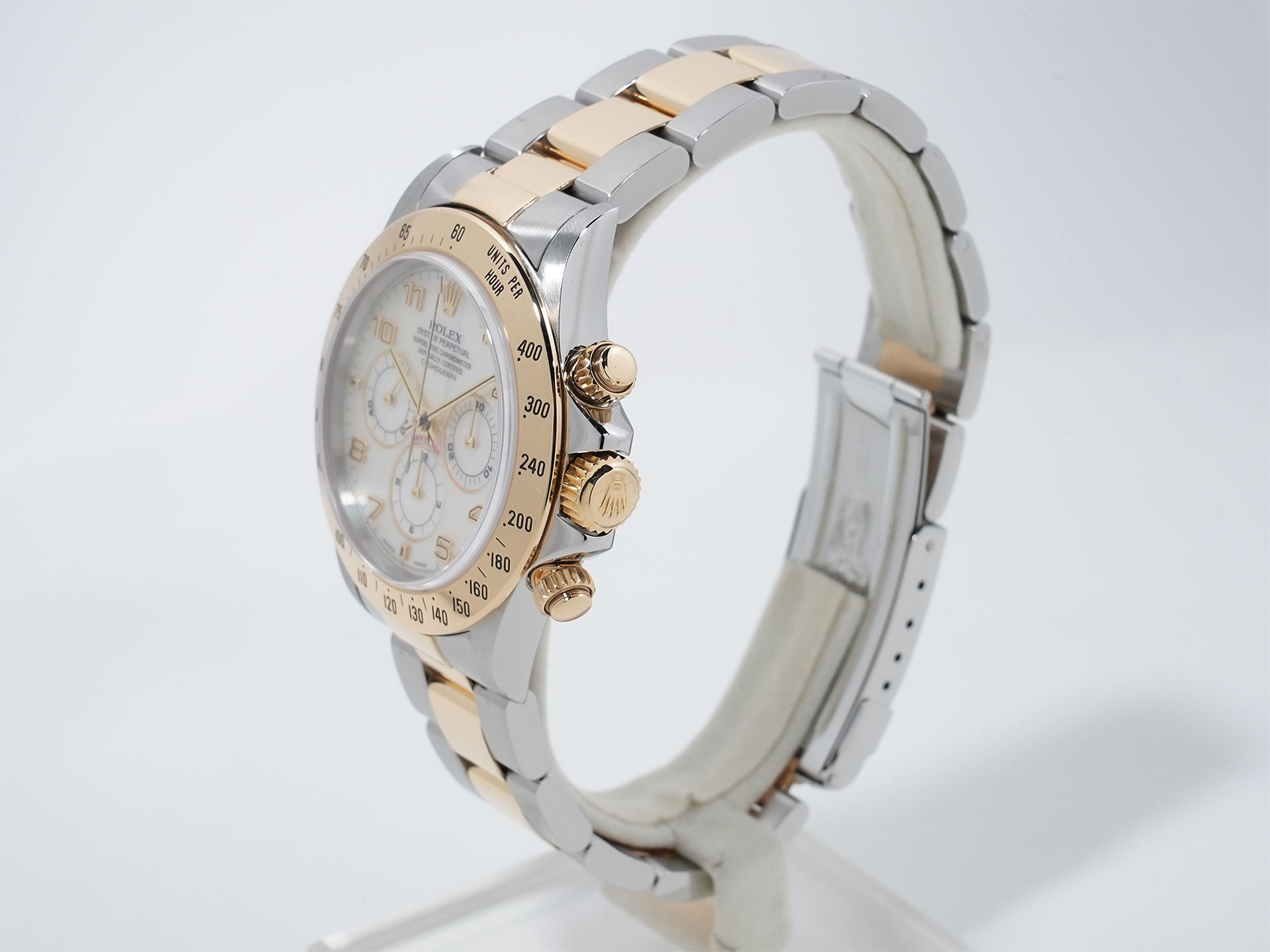 Rolex Daytona El Primero Ref. 16523NA Stainless Steel/Yellow Gold White Shell Arabic Dial Excellent Condition e5hscj4y