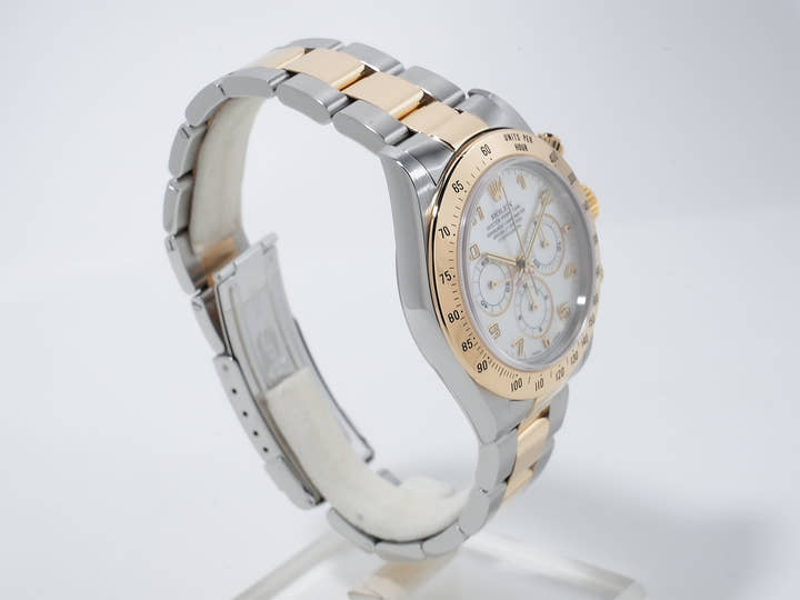 Rolex Daytona El Primero Ref. 16523NA Stainless Steel/Yellow Gold White Shell Arabic Dial Excellent Condition e5hscj4y