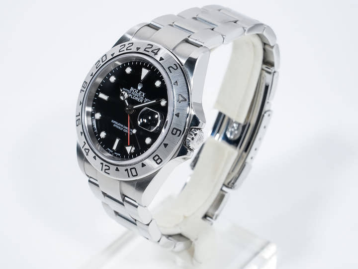 Pre-owned Rolex Explorer II Ref. 16570 Stainless Steel Black Dial Oyster Bracelet tpb8hnpp