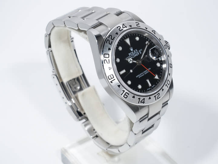 Pre-owned Rolex Explorer II Ref. 16570 Stainless Steel Black Dial Oyster Bracelet tpb8hnpp