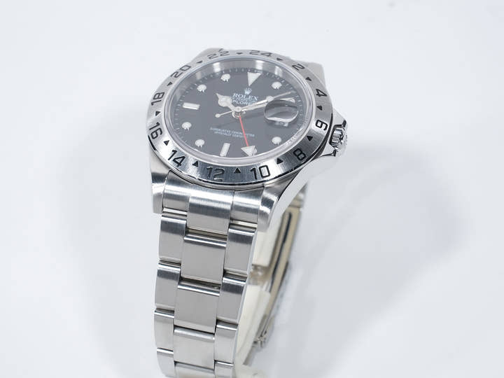 Pre-owned Rolex Explorer II Ref. 16570 Stainless Steel Black Dial Oyster Bracelet tpb8hnpp