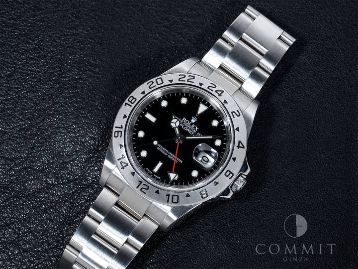 Pre-owned Rolex Explorer II Ref. 16570 Stainless Steel Black Dial Oyster Bracelet tpb8hnpp