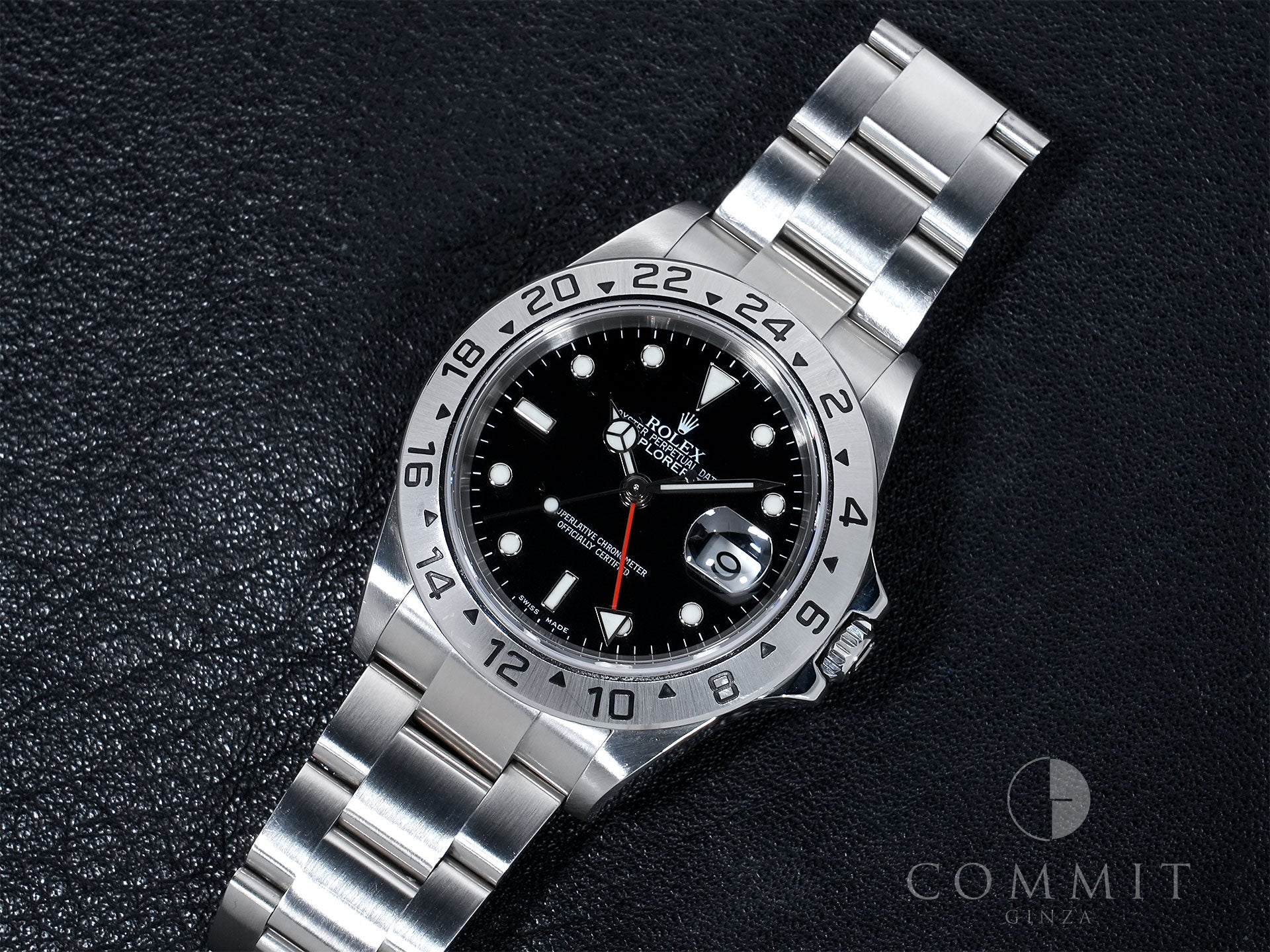 Pre-owned Rolex Explorer II Ref. 16570 Stainless Steel Black Dial Oyster Bracelet tpb8hnpp