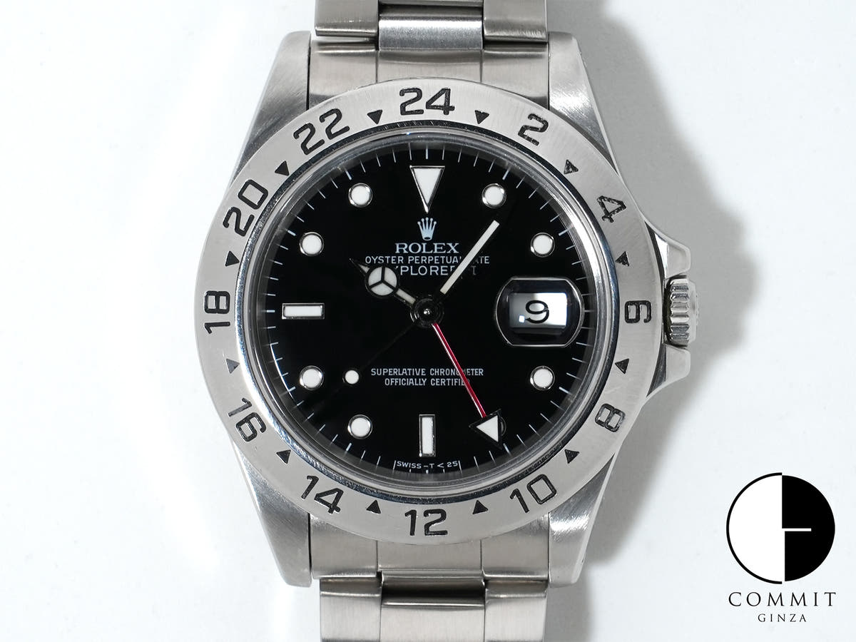 Pre-owned Rolex Explorer II Ref. 16570 Stainless Steel Black Dial Oyster Bracelet (y54f96tv)