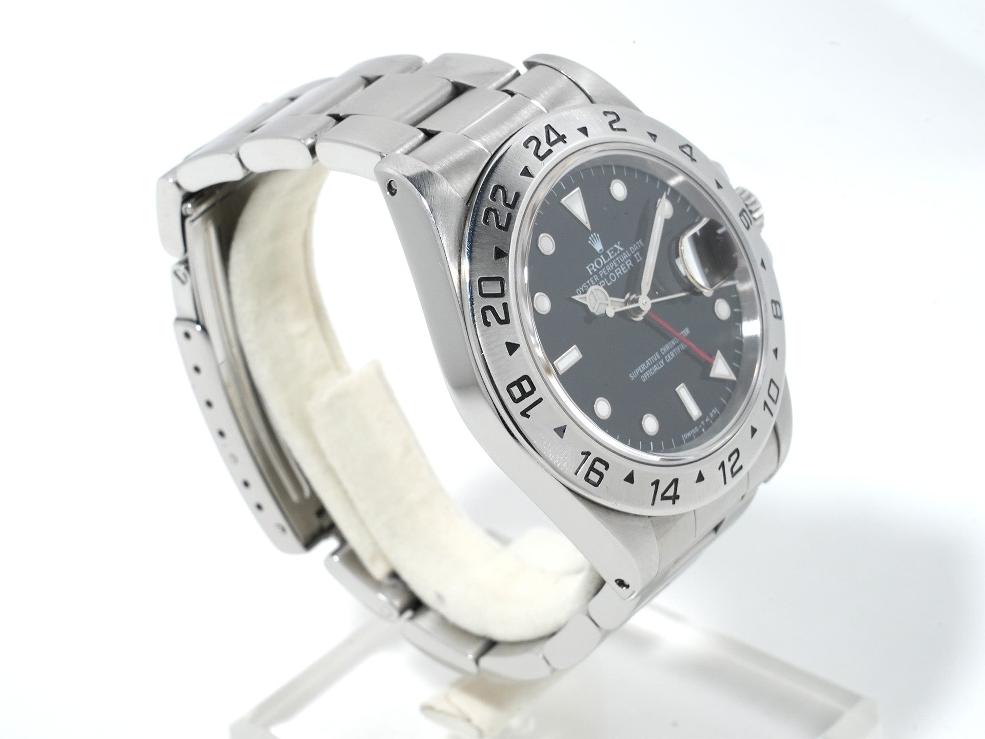 Pre-owned Rolex Explorer II Ref. 16570 Stainless Steel Black Dial Oyster Bracelet (y54f96tv)