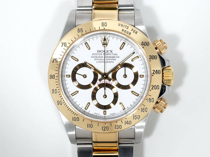 Pre-owned Rolex Daytona El Primero Ref. 16523 Stainless Steel/Yellow Gold White Dial (n7i6pwcq)