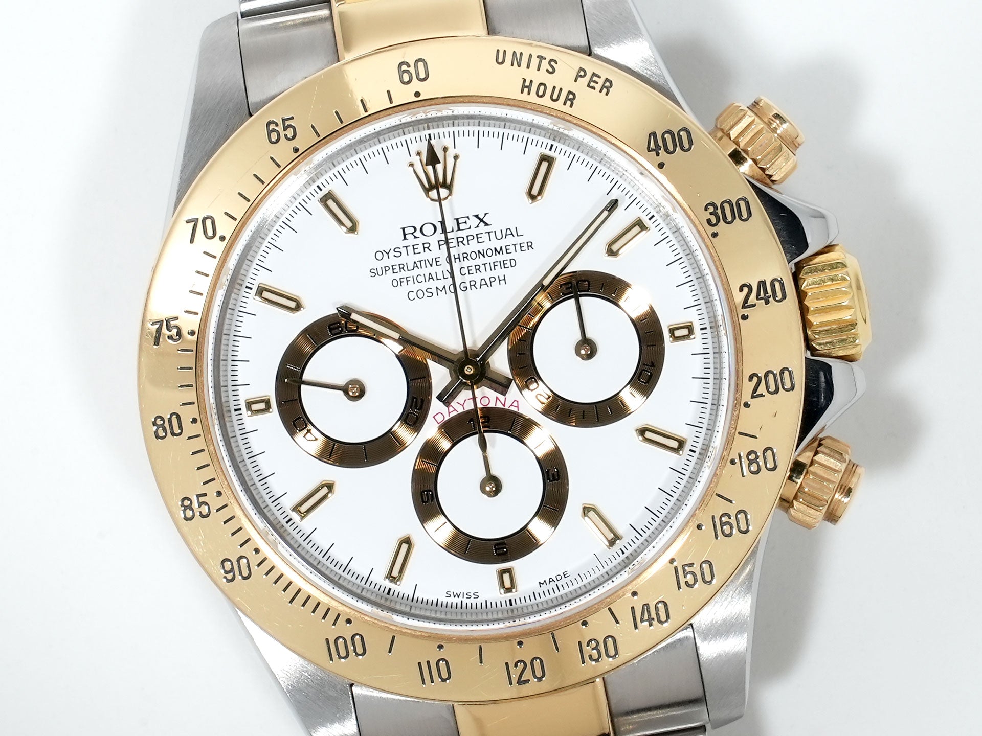 Pre-owned Rolex Daytona El Primero Ref. 16523 Stainless Steel/Yellow Gold White Dial (n7i6pwcq)