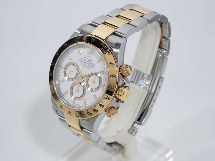 Pre-owned Rolex Daytona El Primero Ref. 16523 Stainless Steel/Yellow Gold White Dial (n7i6pwcq)