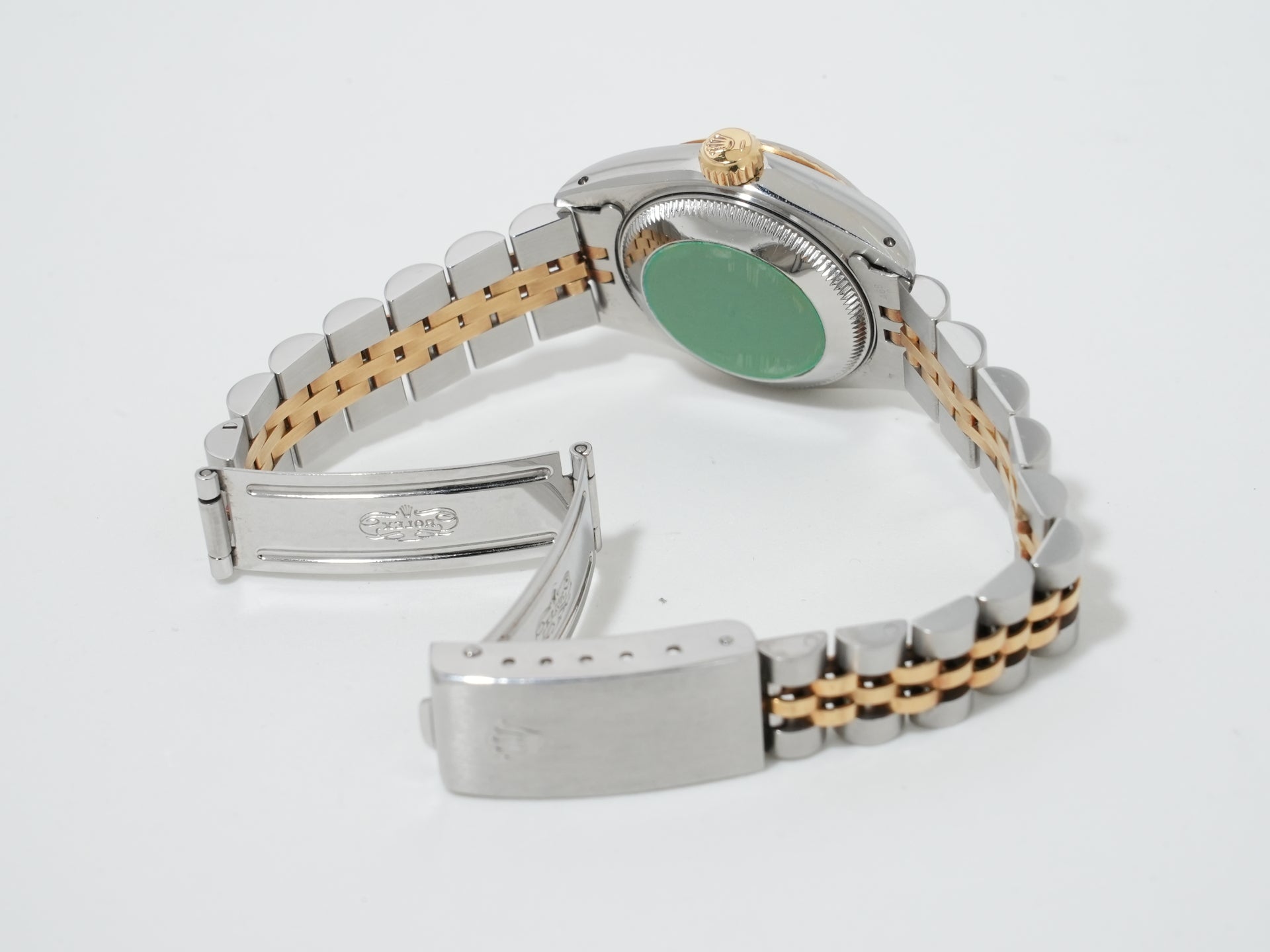 Pre-owned Rolex Datejust TIFFANY &amp; CO. Ref. 69173 in Stainless Steel/Yellow Gold with Black Pyramid Roman Dial and Jubilee Bracelet (goeq3n8r)