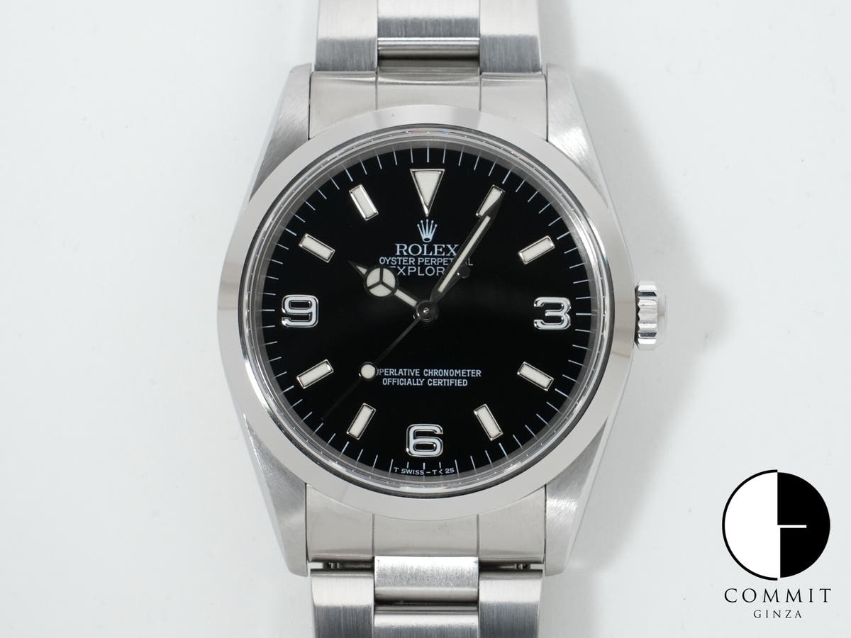 ロレックス エクスプローラーI Ref.14270 ステンレススチール ブラック文字盤 オイスターブレスレット 美品 2or585tb