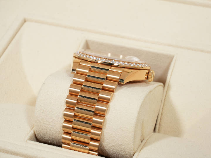 ロレックス デイデイト40 Ref.228348RBR イエローゴールド パヴェダイヤモンドx10Pダイヤ文字盤 中古 7rtzvvzp