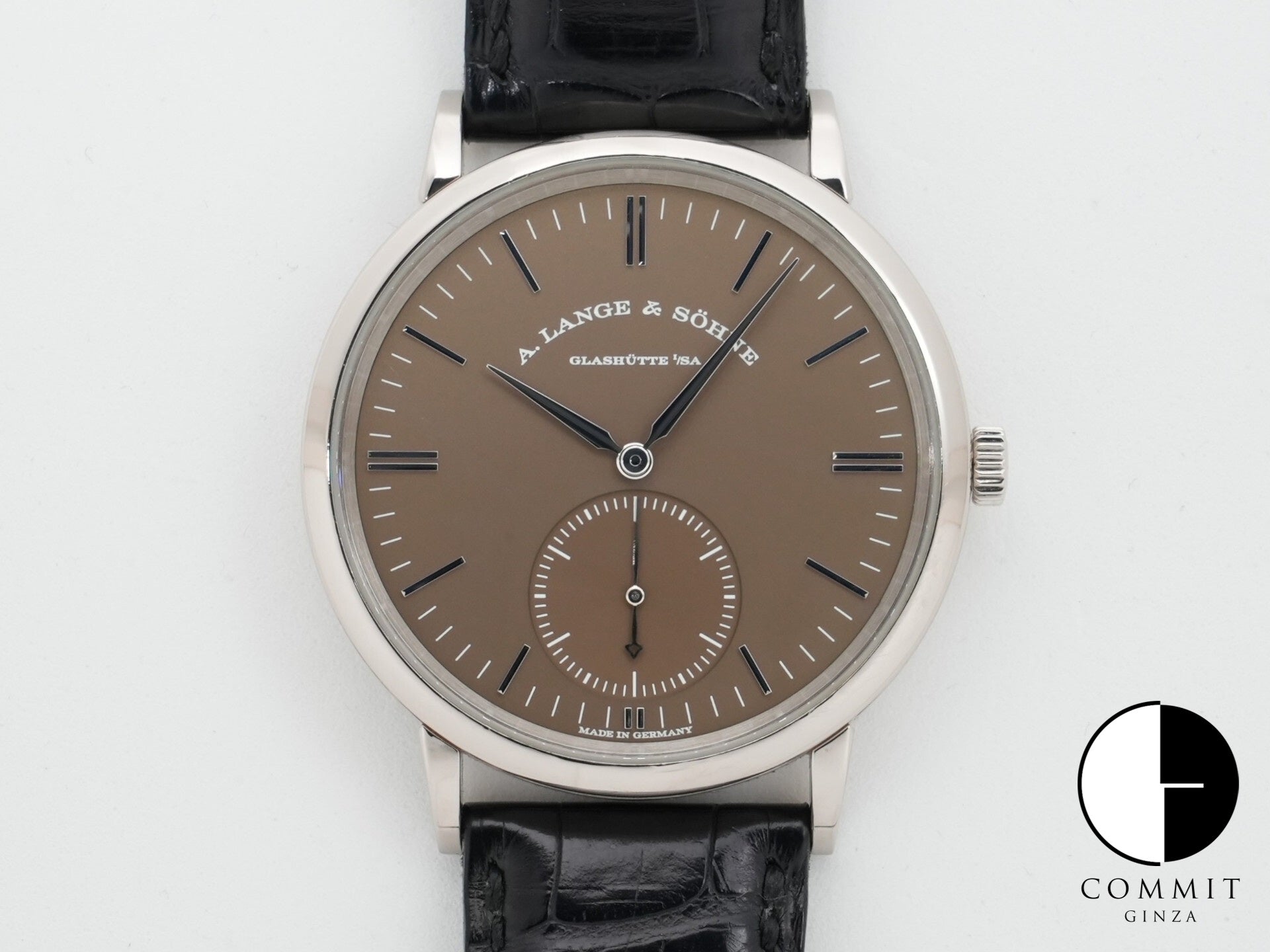 A.ランゲ＆ゾーネ サクソニア オートマティック Ref.380.044 ホワイトゴールド ブラウン文字盤 中古 kyfh8ur8
