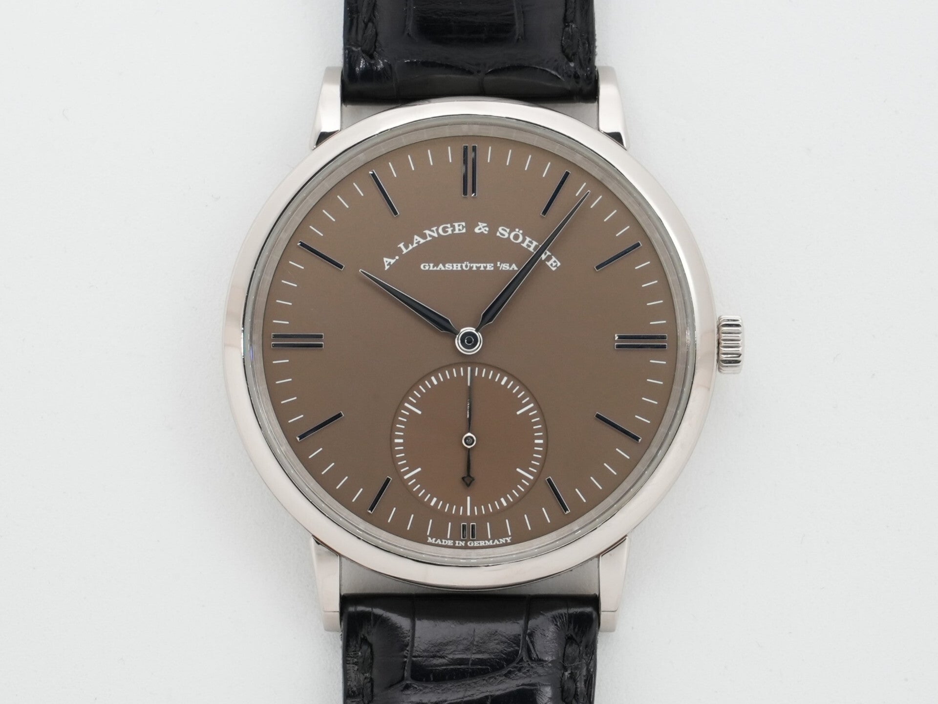 A.ランゲ＆ゾーネ サクソニア オートマティック Ref.380.044 ホワイトゴールド ブラウン文字盤 中古 kyfh8ur8