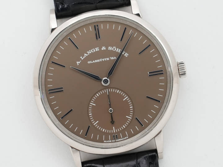 A.ランゲ＆ゾーネ サクソニア オートマティック Ref.380.044 ホワイトゴールド ブラウン文字盤 中古 kyfh8ur8