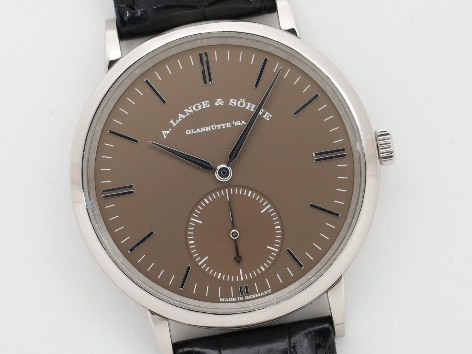 A.ランゲ＆ゾーネ サクソニア オートマティック Ref.380.044 ホワイトゴールド ブラウン文字盤 中古 kyfh8ur8