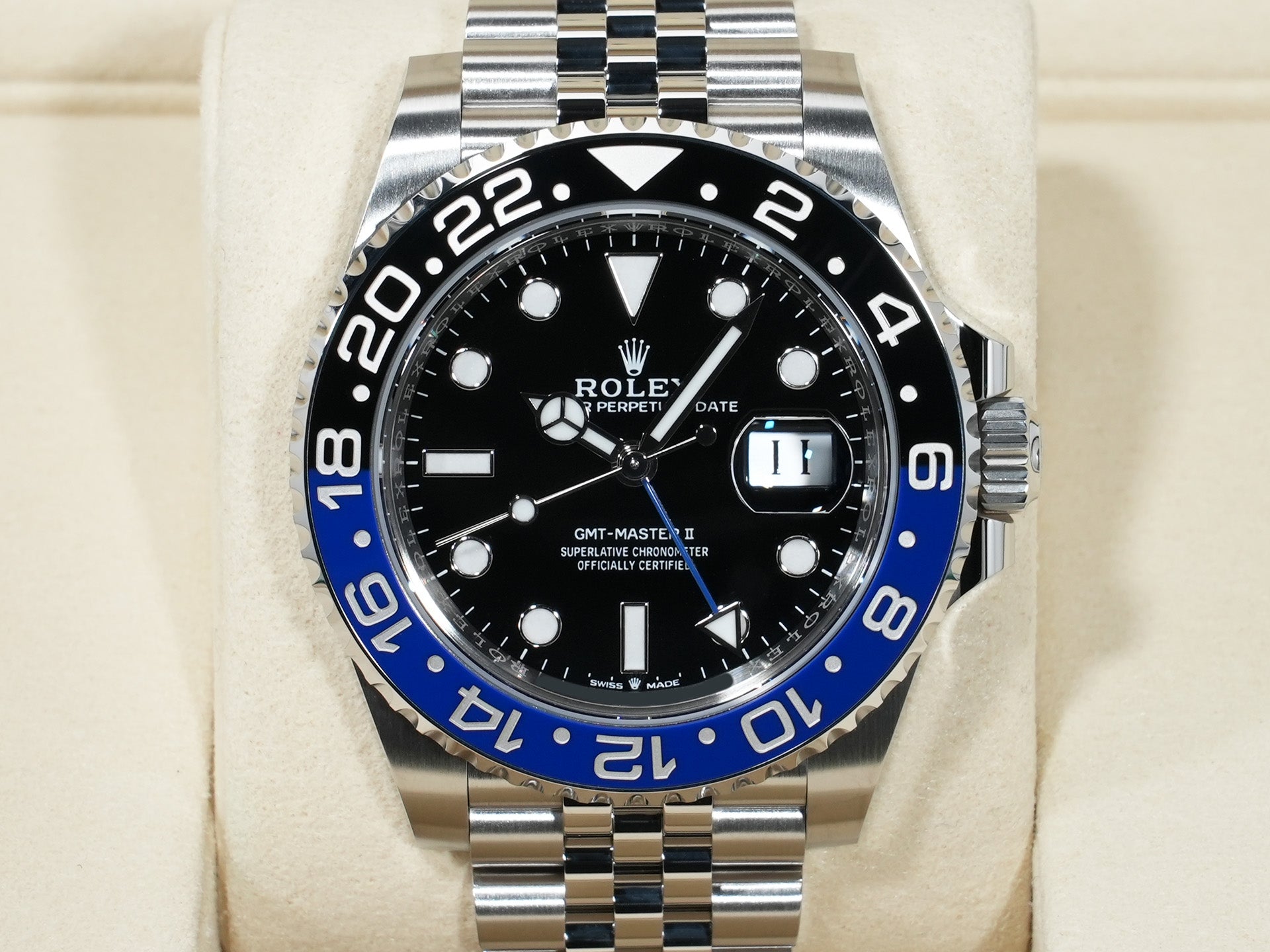 Rolex GMT-Master II Ref. 126710BLNR Stainless Steel Black Dial Jubilee Bracelet Unused zzymamii