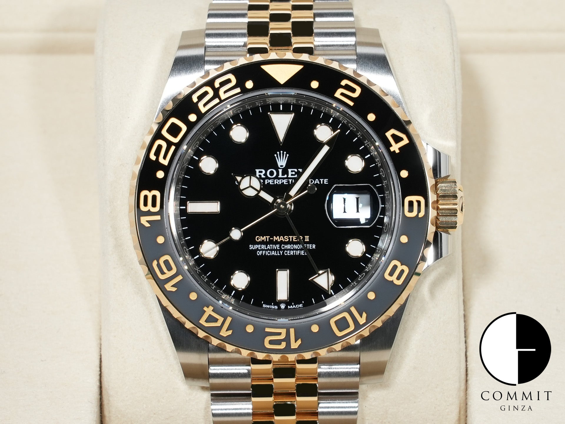 ロレックス GMTマスターII Ref.126713GRNR ステンレススチール/イエローゴールド ブラック文字盤 ジュビリーブレスレット 未使用 bpybo855