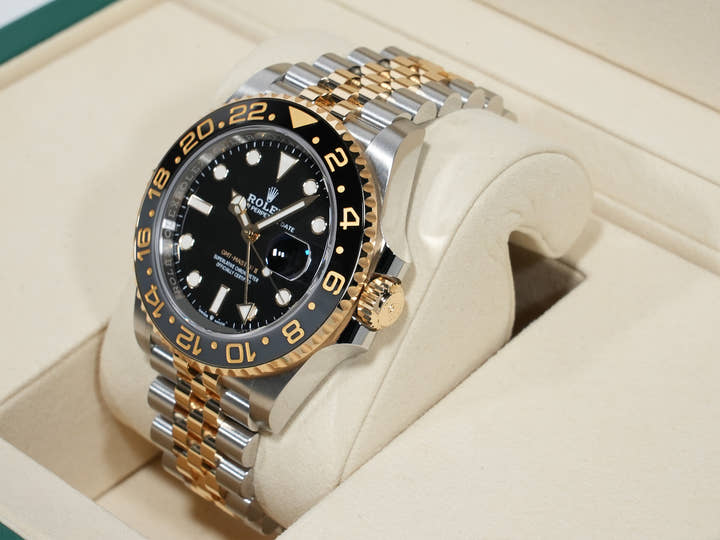 ロレックス GMTマスターII Ref.126713GRNR ステンレススチール/イエローゴールド ブラック文字盤 ジュビリーブレスレット 未使用 bpybo855