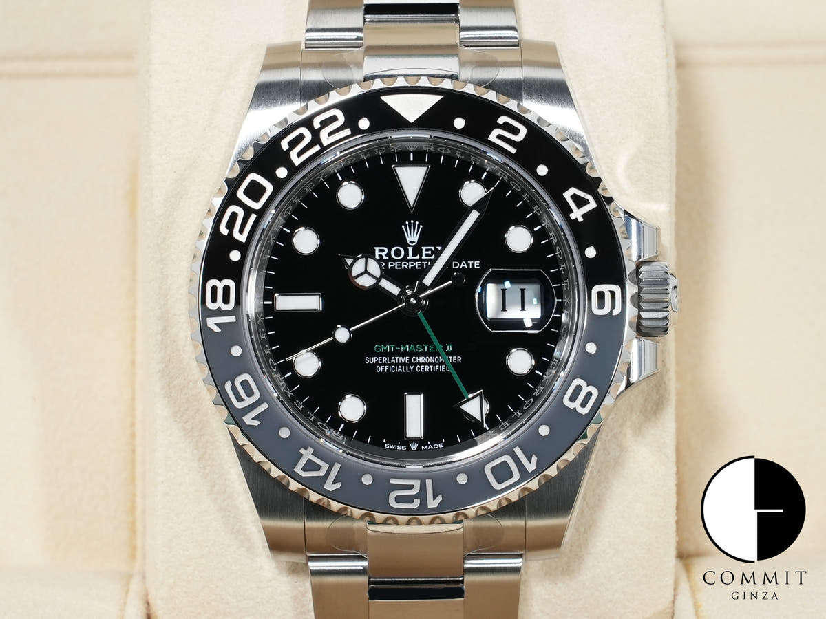 ロレックス GMTマスターII Ref.126710GRNR ステンレススチール ブラック文字盤 オイスターブレスレット 美品 qgtbj24n