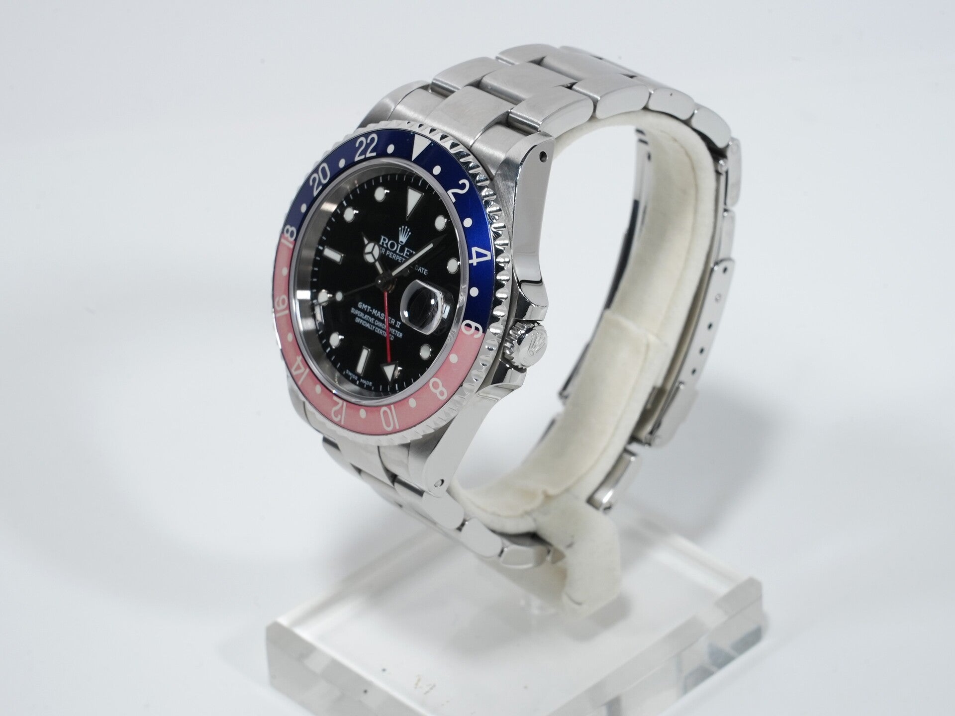 ロレックス GMTマスターII Ref.16710 ステンレススチール ブラック文字盤 オイスターブレスレット 中古 eyibd377