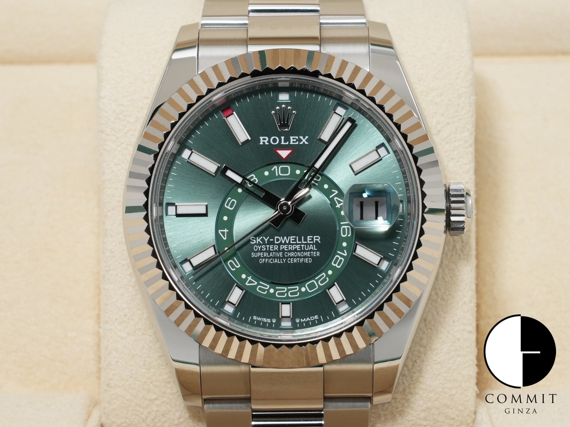 ロレックス スカイドゥエラー Ref.336934 ステンレススチール/ホワイトゴールド ミントグリーン文字盤 オイスターブレスレット 中古 v5uqv28u