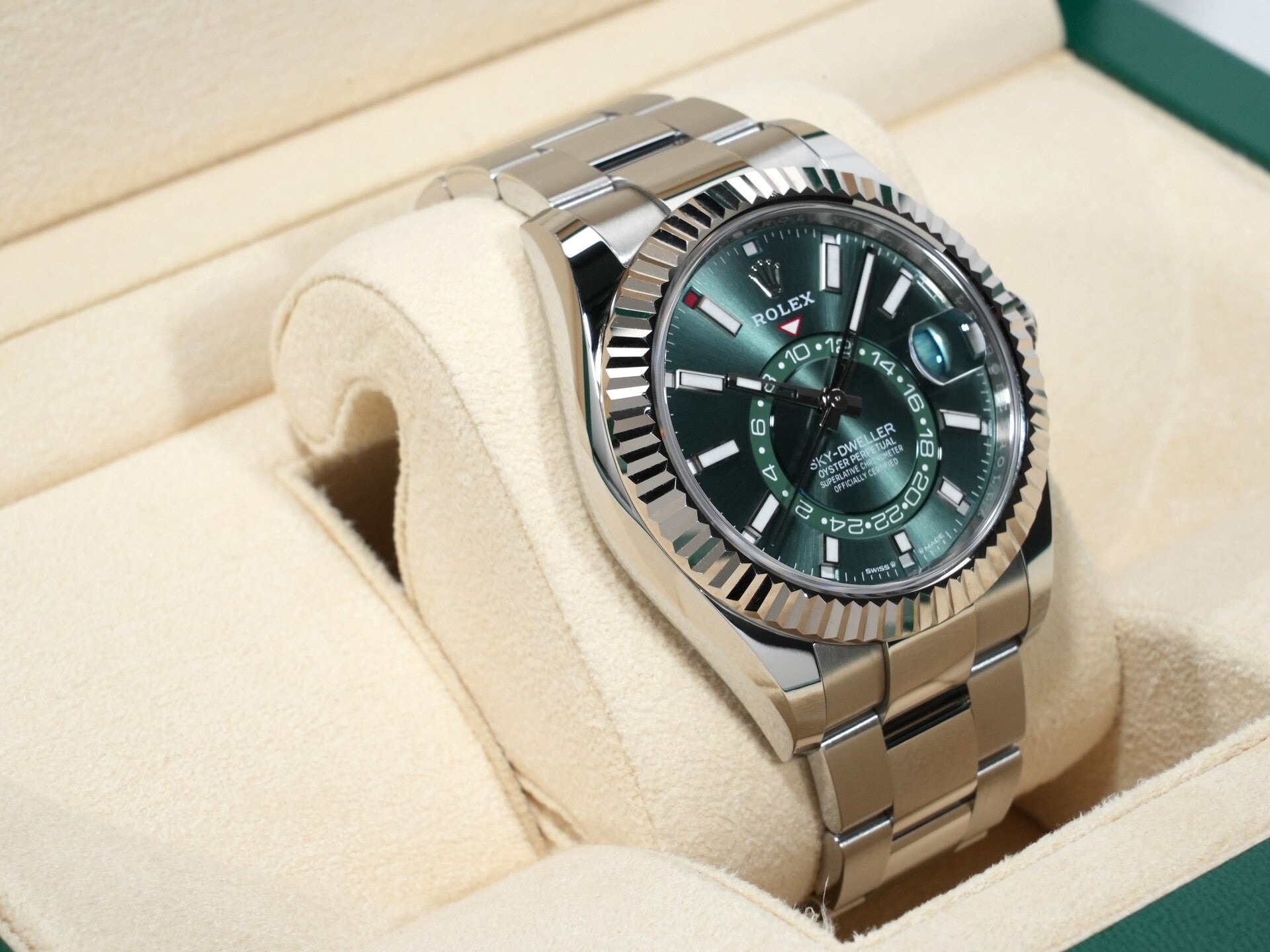 ロレックス スカイドゥエラー Ref.336934 ステンレススチール/ホワイトゴールド ミントグリーン文字盤 オイスターブレスレット 中古 v5uqv28u