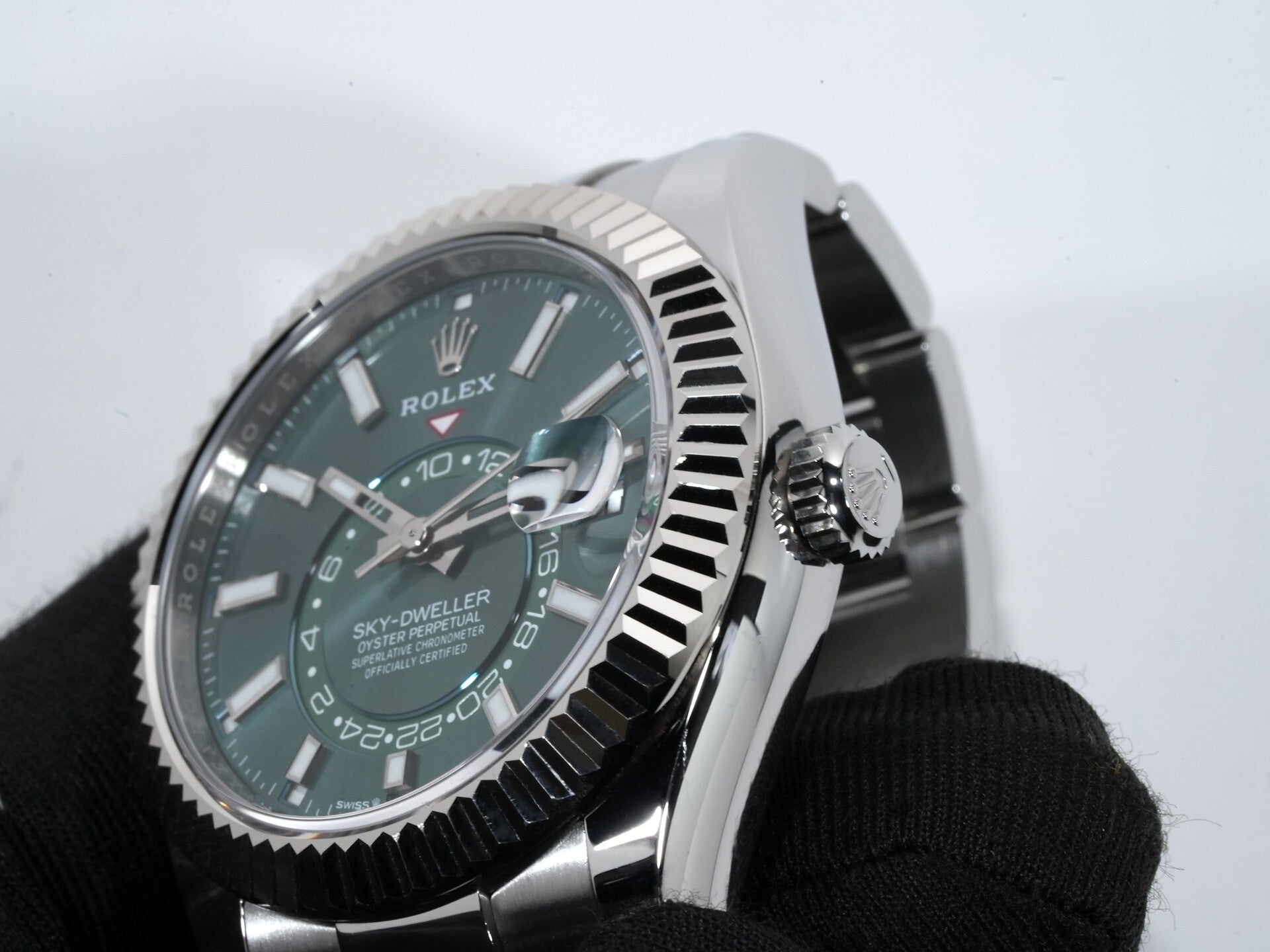 ロレックス スカイドゥエラー Ref.336934 ステンレススチール/ホワイトゴールド ミントグリーン文字盤 オイスターブレスレット 中古 v5uqv28u