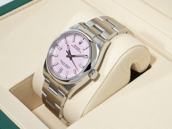 Rolex Oyster Perpetual 36 Ref. 126000 Stainless Steel Candy Pink Dial Unused 4jfi8a5g