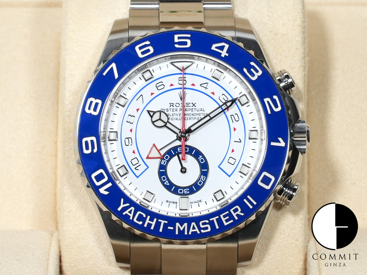 Rolex Yacht-Master II Ref. 116680 Stainless Steel White Dial Excellent Condition 2dg4idup