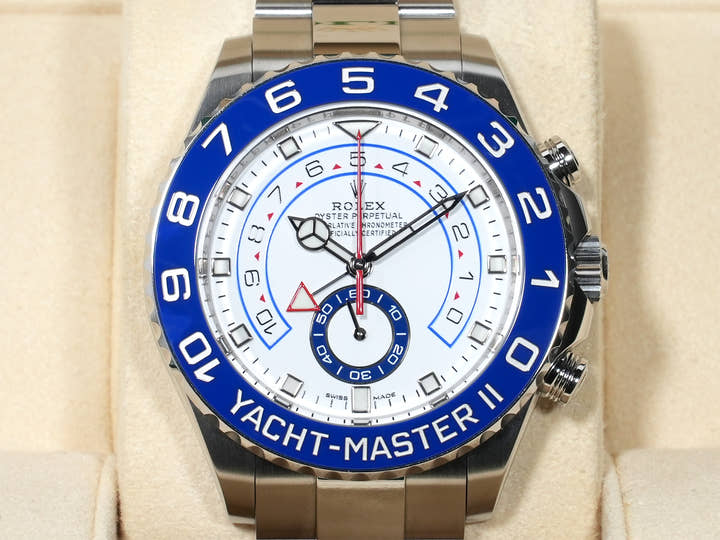 Rolex Yacht-Master II Ref. 116680 Stainless Steel White Dial Excellent Condition 2dg4idup