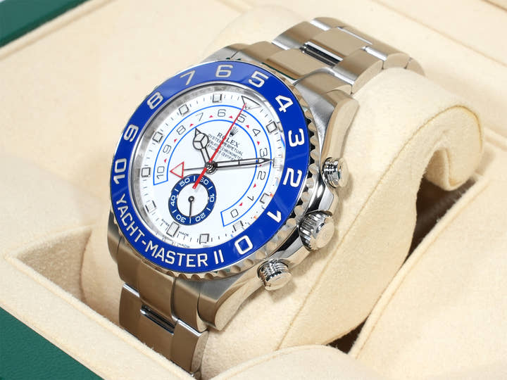 Rolex Yacht-Master II Ref. 116680 Stainless Steel White Dial Excellent Condition 2dg4idup