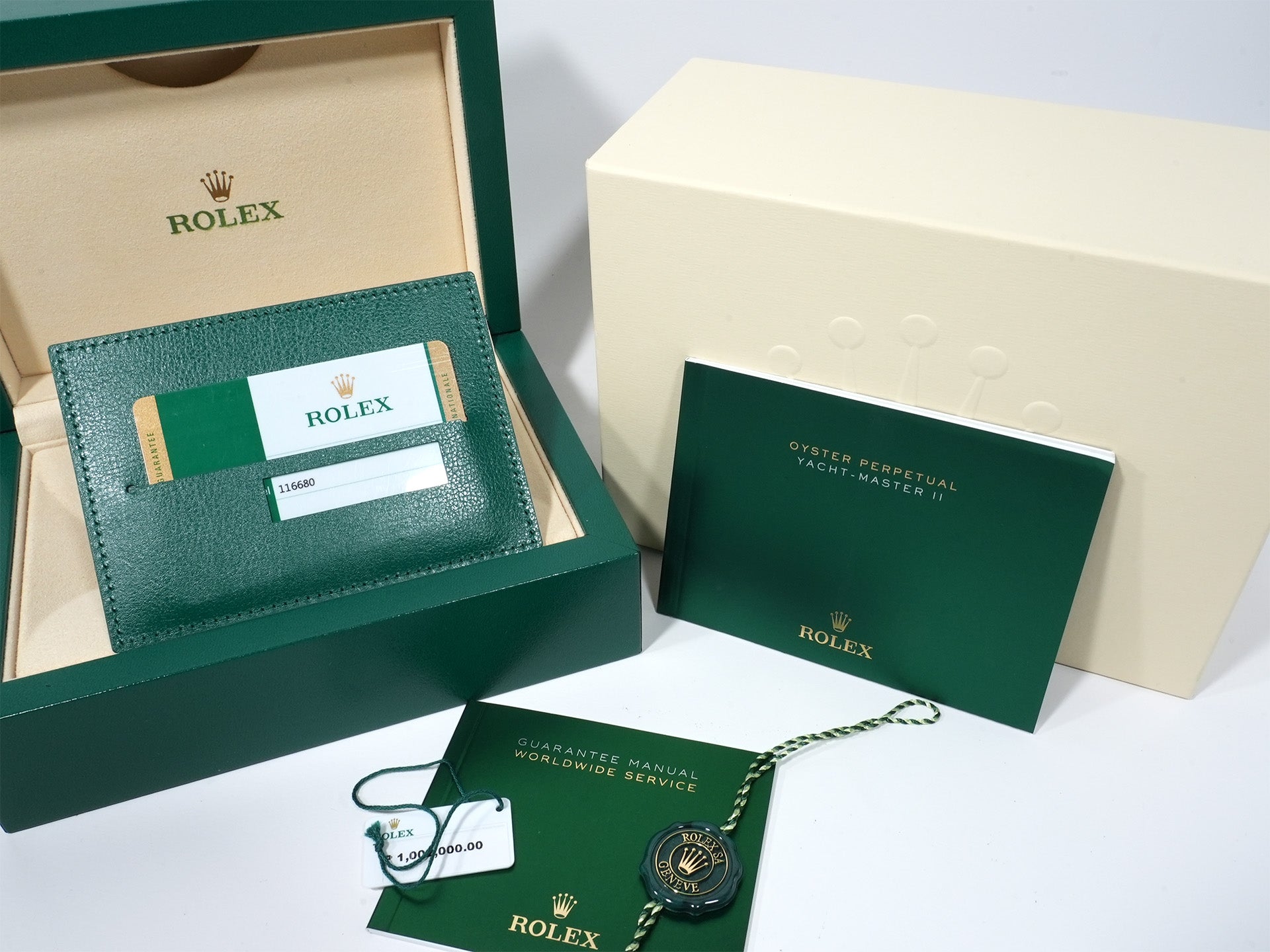 Rolex Yacht-Master II Ref. 116680 Stainless Steel White Dial Excellent Condition 2dg4idup