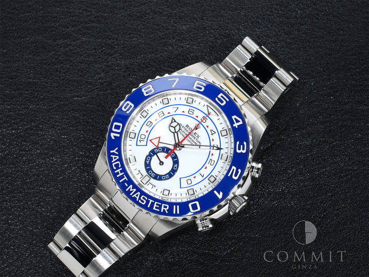 Rolex Yacht-Master II Ref. 116680 Stainless Steel White Dial Excellent Condition 2dg4idup