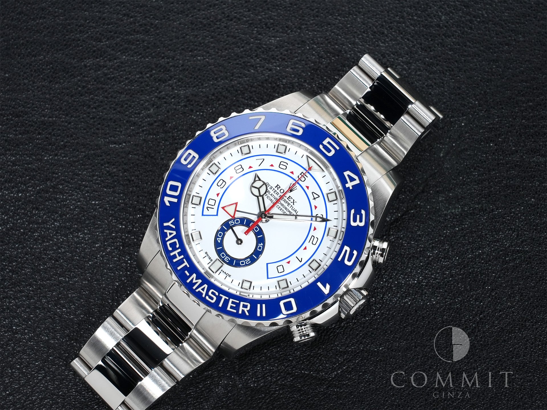 Rolex Yacht-Master II Ref. 116680 Stainless Steel White Dial Excellent Condition 2dg4idup