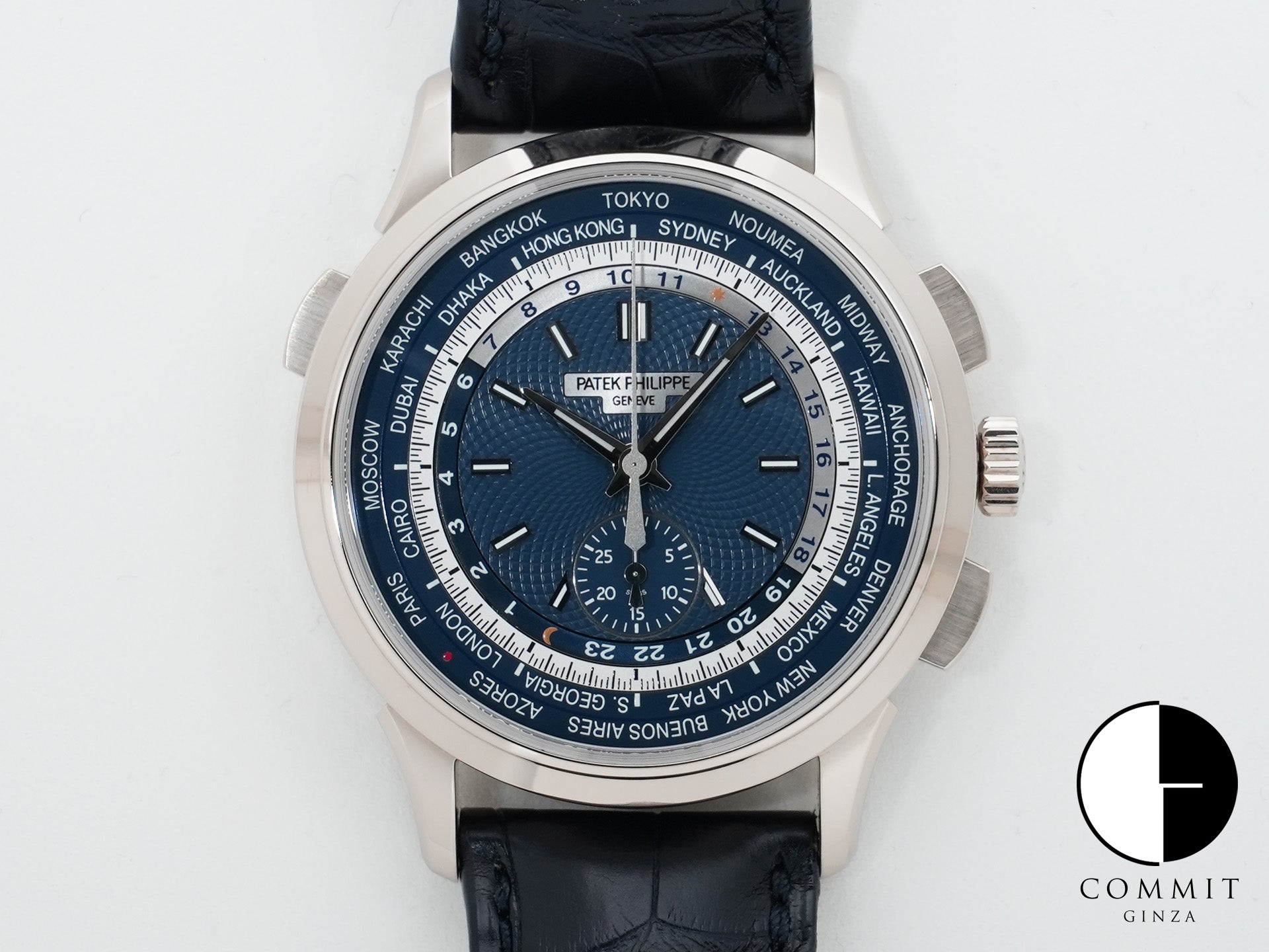 パテックフィリップ コンプリケーション ワールドタイム クロノグラフ Ref.5930G-001 ホワイトゴールド ブルー文字盤 未使用 sq3357wy