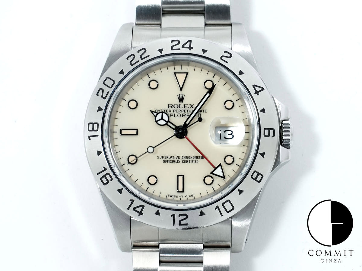 ロレックス エクスプローラーII Ref.16570 ステンレススチール ホワイト文字盤 オイスターブレスレット 中古 6mdyz4wz