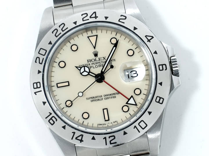 ロレックス エクスプローラーII Ref.16570 ステンレススチール ホワイト文字盤 オイスターブレスレット 中古 6mdyz4wz