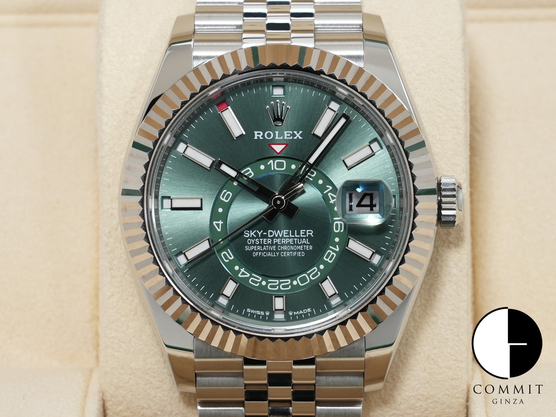 ロレックス スカイドゥエラー Ref.336934 ステンレススチール/ホワイトゴールド ミントグリーン文字盤 ジュビリーブレスレット 美中古 rdjt62zp