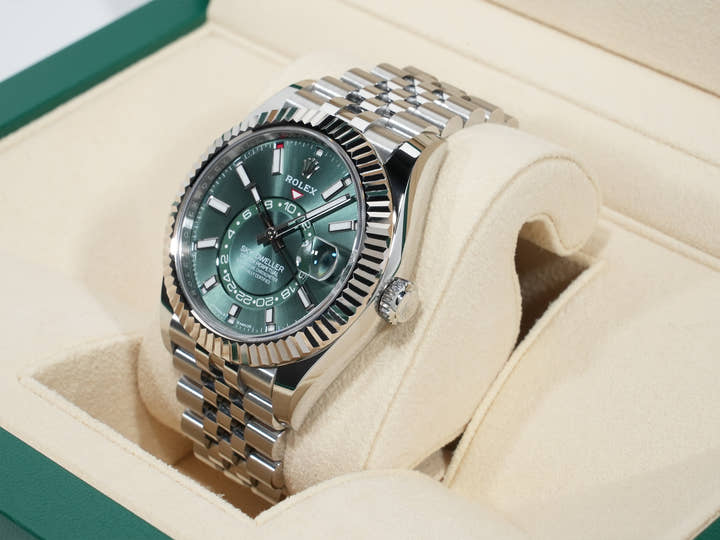 ロレックス スカイドゥエラー Ref.336934 ステンレススチール/ホワイトゴールド ミントグリーン文字盤 ジュビリーブレスレット 美中古 rdjt62zp