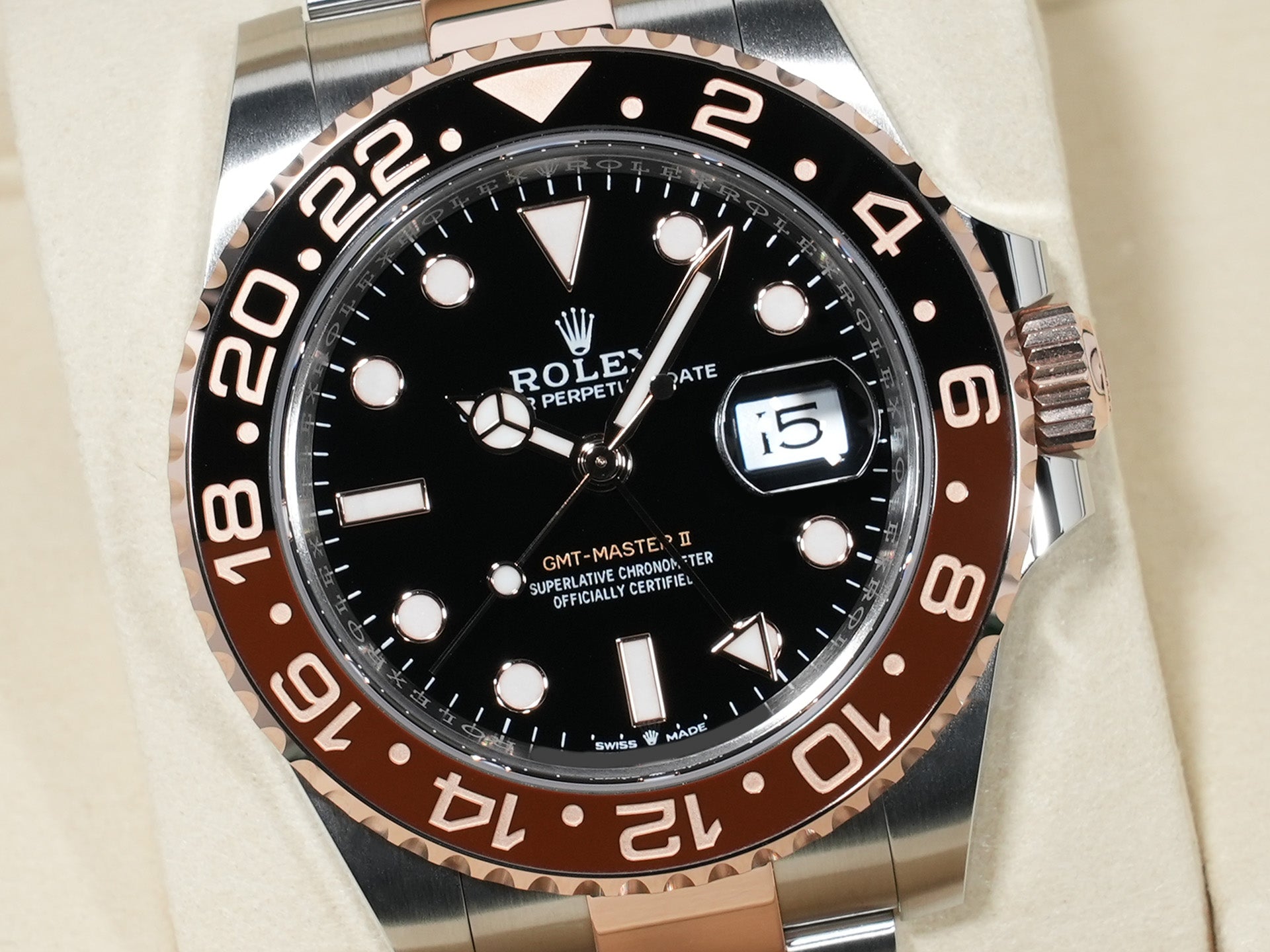ロレックス GMTマスターII Ref.126711CHNR ステンレススチール/エバーローズゴールド ブラック文字盤 オイスターブレスレット 未使用 gqu3fbwm