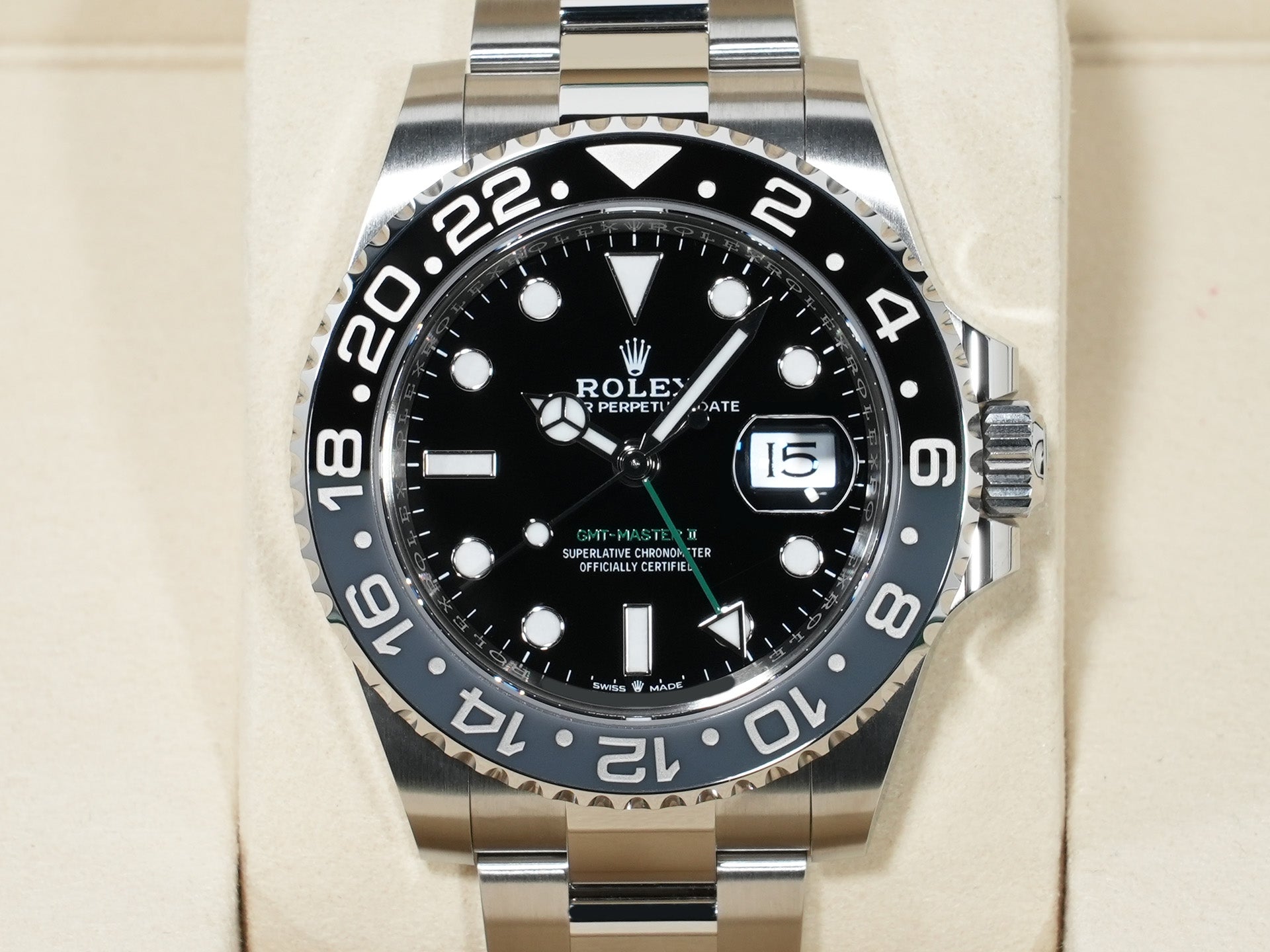 ロレックス GMTマスターII Ref.126710GRNR ステンレススチール ブラック文字盤 オイスターブレスレット 未使用 5kv6hz8r
