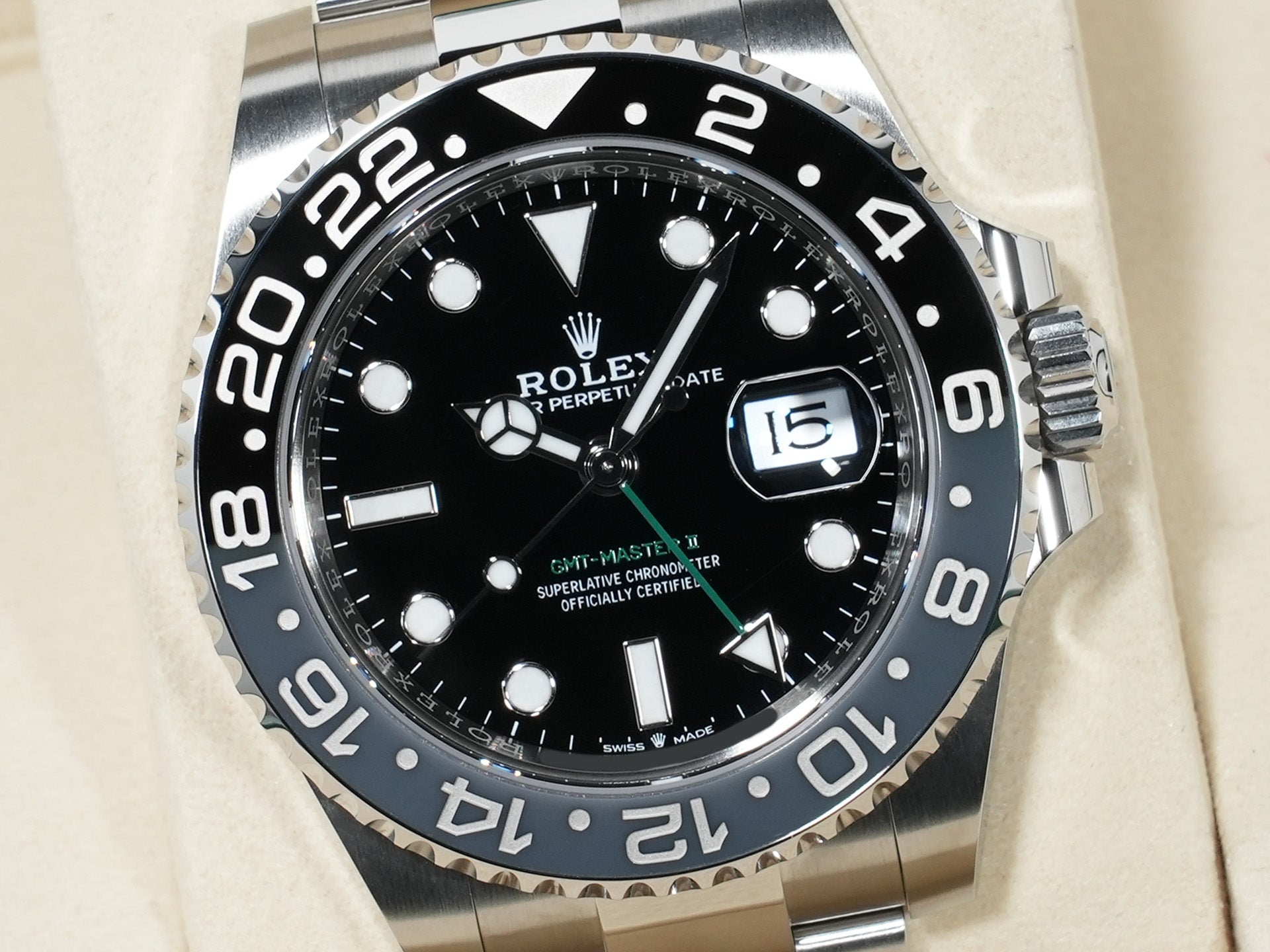 ロレックス GMTマスターII Ref.126710GRNR ステンレススチール ブラック文字盤 オイスターブレスレット 未使用 5kv6hz8r