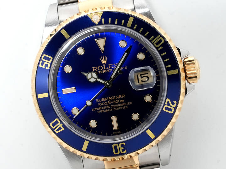 ロレックス サブマリーナー デイト Ref.16613 ステンレススチール/イエローゴールド ブルー文字盤 中古 oq2ssh44