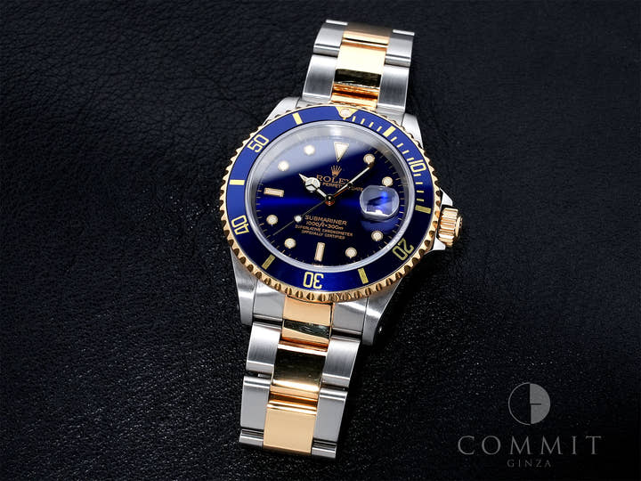 ロレックス サブマリーナー デイト Ref.16613 ステンレススチール/イエローゴールド ブルー文字盤 中古 oq2ssh44