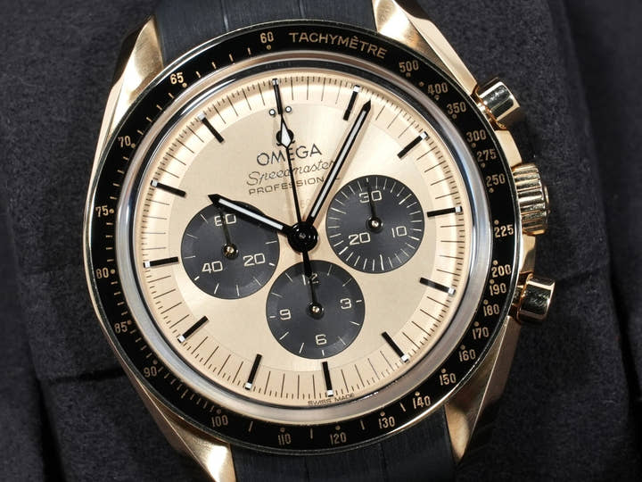 オメガ スピードマスター ムーンウォッチ プロフェッショナル コーアクシャル マスター クロノメーター クロノグラフ 42MM Ref.310.62.42.50.99.001 ムーンシャインゴールド イエロー文字盤 美中古 xht3xhr4