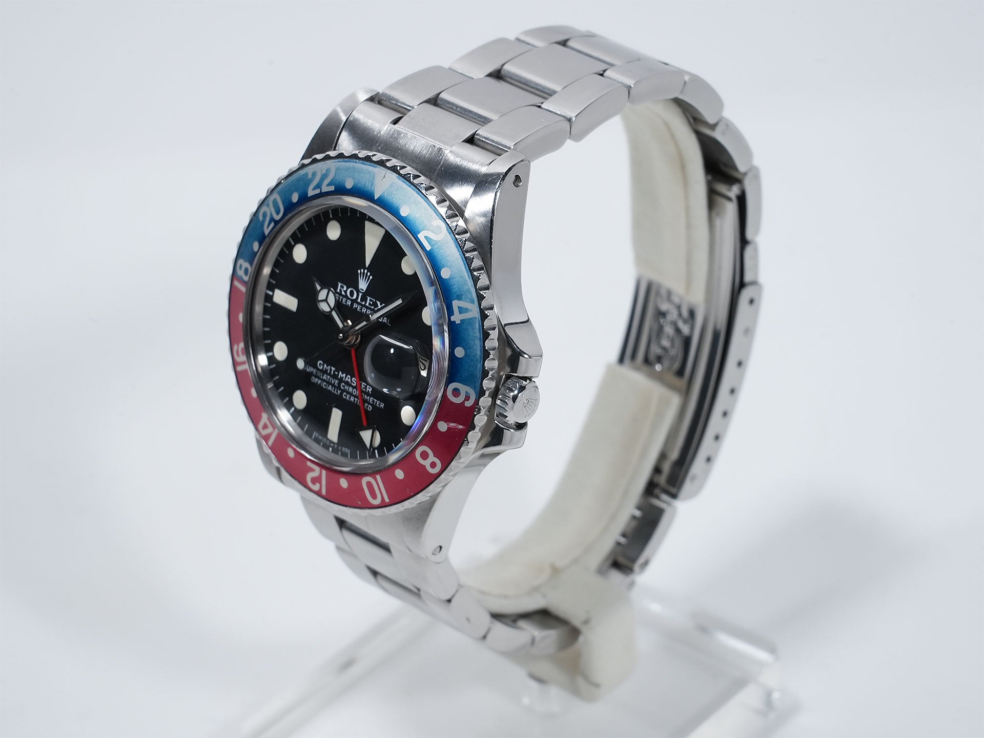 ロレックス GMTマスター Ref.1675 ステンレススチール ブラック文字盤 オイスターブレスレット 中古 qujicc3s